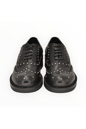 Scarpa lacci donna in pelle colore nero. BRUNO PREMI | 3606-NERO